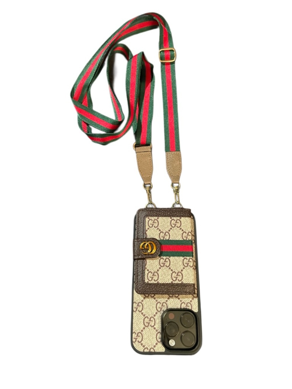 Monogram Wallet Phone Case Crossbody Strap Card Holder iPhone Case - Picture 5 of 7
